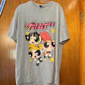 ROMWE Powerpuff Girls Graphic Gray T-Shirt